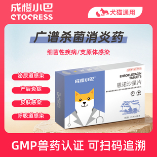 恩诺沙星片宠物猫咪狗狗抗菌药泌尿感染产后炎症呼吸道感染消炎药