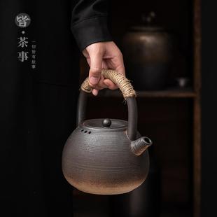 功夫茶具泡茶壶电陶炉碳炉煮茶壶专用耐热陶壶 复古烧水壶家用中式
