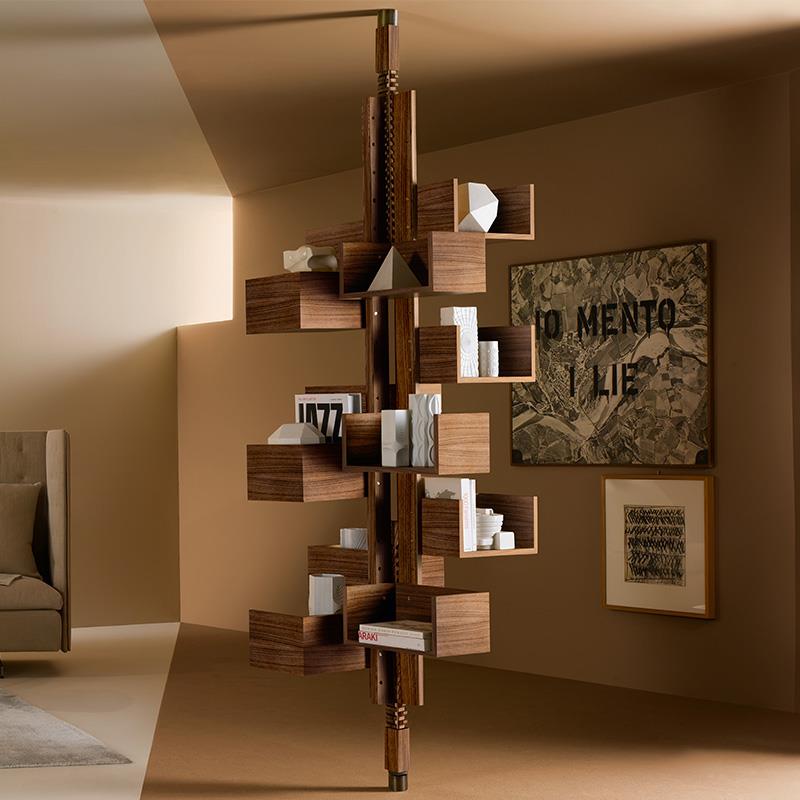 Albero书柜北美黑胡桃木旋转书架意大利Poltrona Frau设计师原版