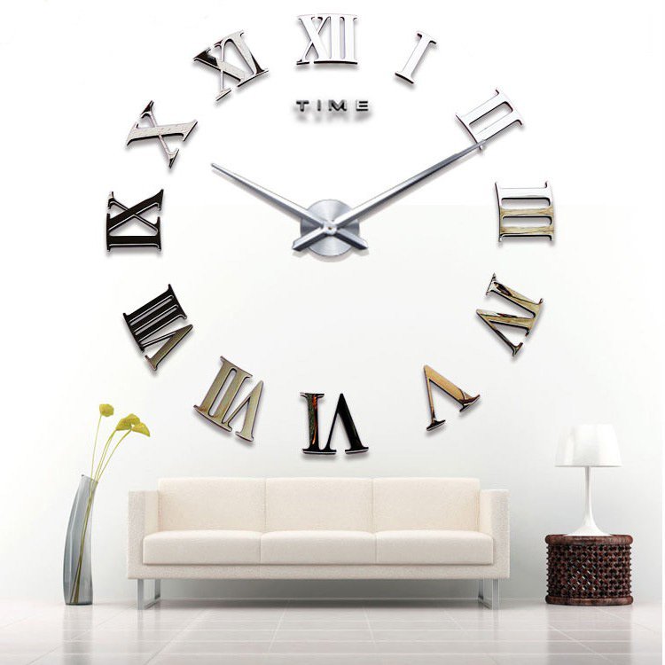 3d wall clock立体罗马数字挂钟客厅DIY钟表现代简约家用夜光壁钟