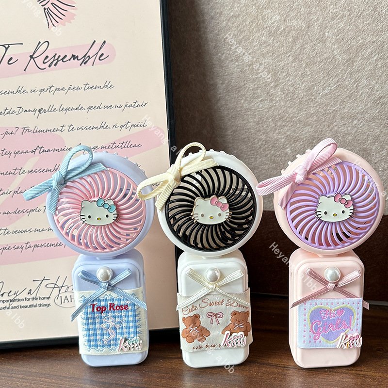 时尚卡通猫咪便携迷你小电扇可爱少女心手持风扇夏季学生少女饰品