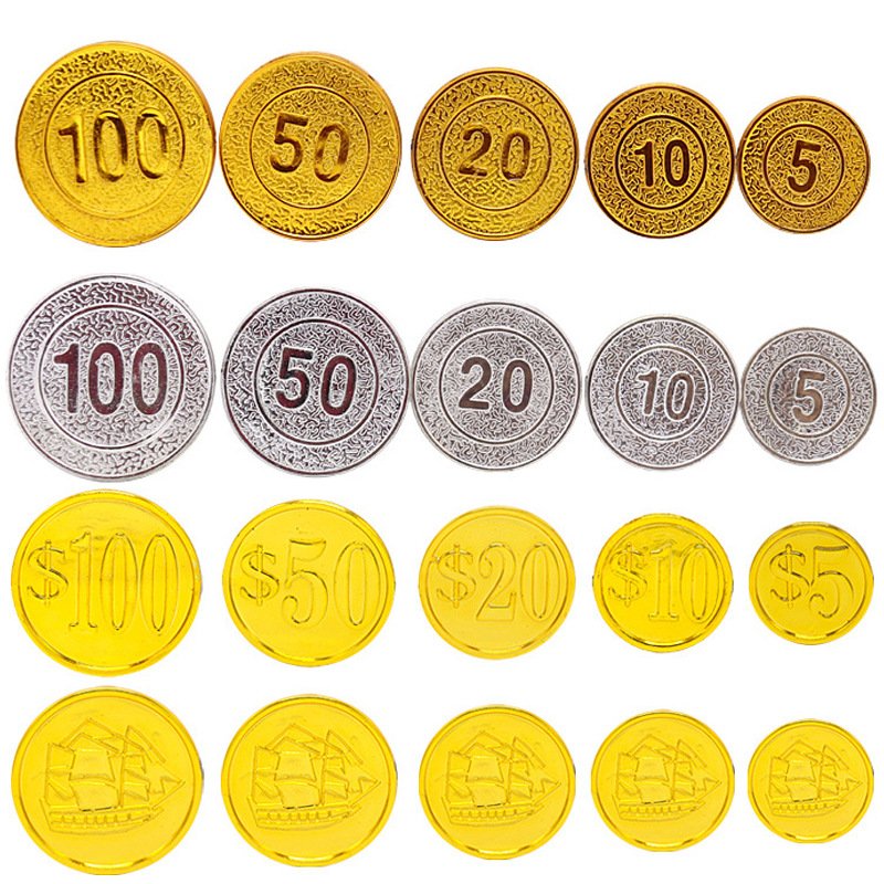 海盗金币筹码道具5元10元20元50元100元面值奖励积分过家家幼儿园