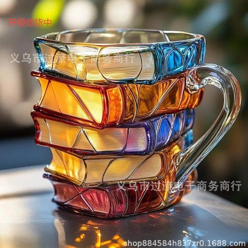 亚马逊新款 Painted Book Mug 家居创意彩绘书杯马克杯咖啡杯摆件