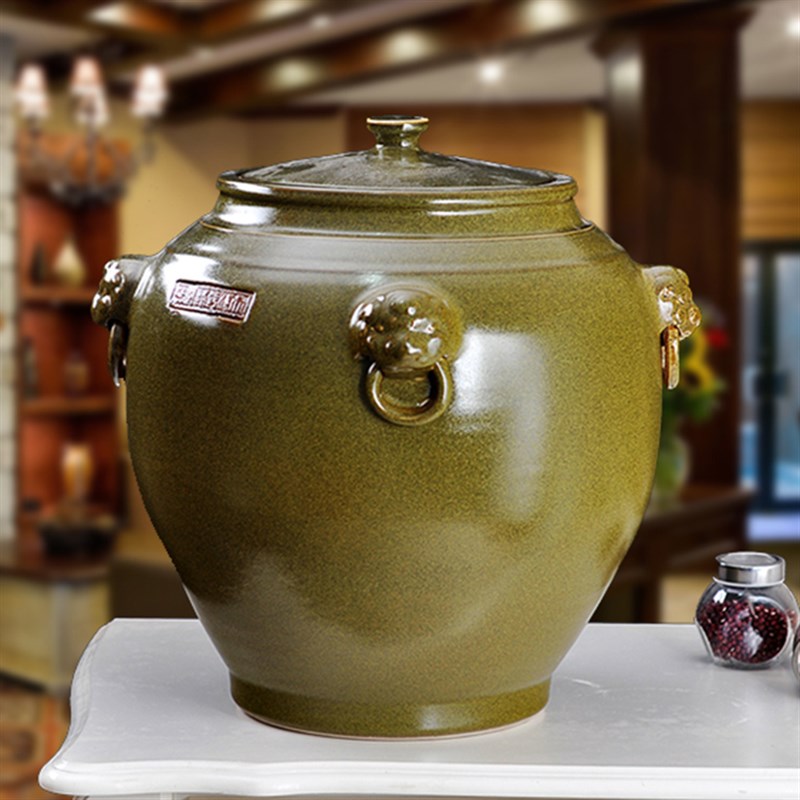 陶瓷带盖米缸米桶茶叶末釉瓷器储物罐防虫防潮酒缸20/30/50/100斤