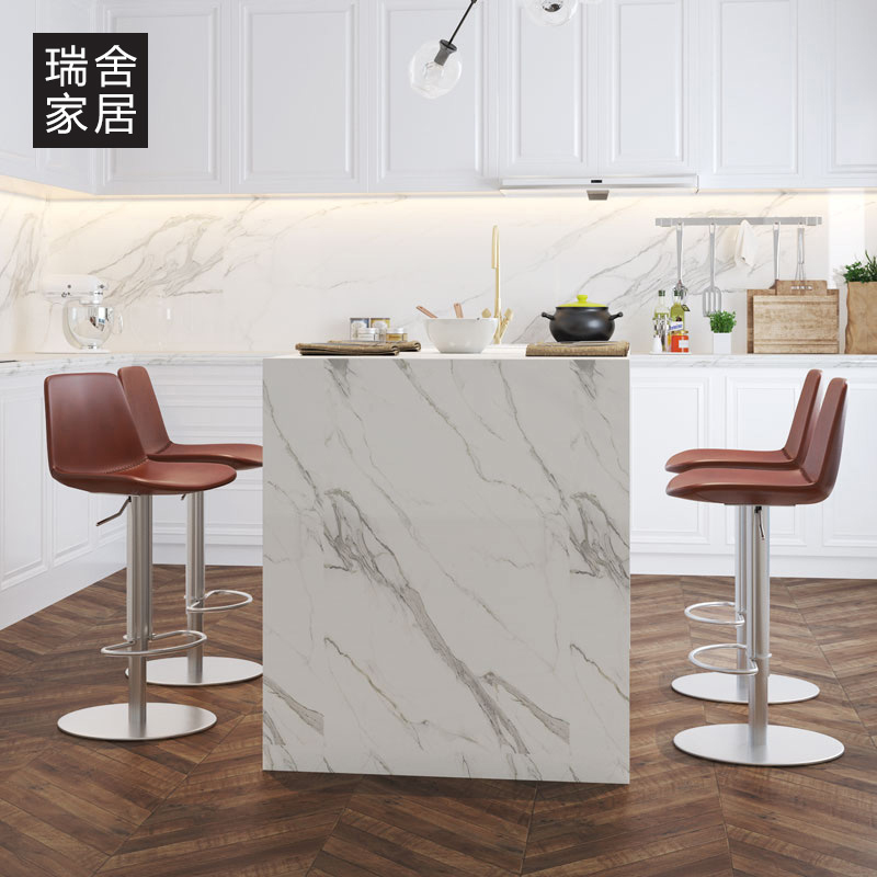 现代简约升降吧台椅轻奢家用高吧椅带靠背旋转椅子餐椅凳子高脚凳