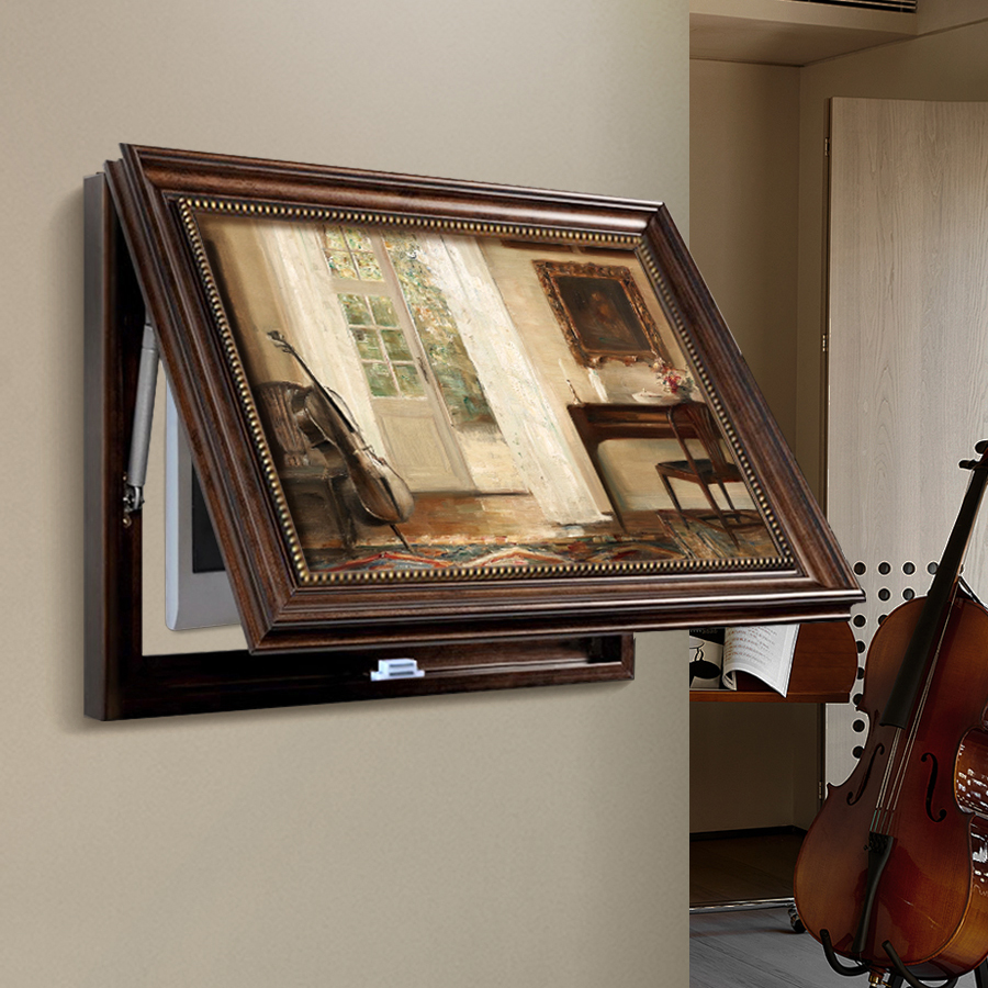 法式复古电表箱装饰画客厅餐厅遮挡箱配电箱电源开关盒中古风挂画