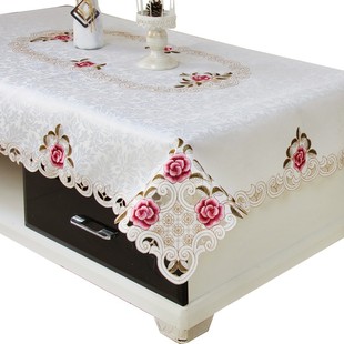 欧式台布客厅餐桌布饭桌布茶几桌布长方形布艺蕾丝桌布田园正方形