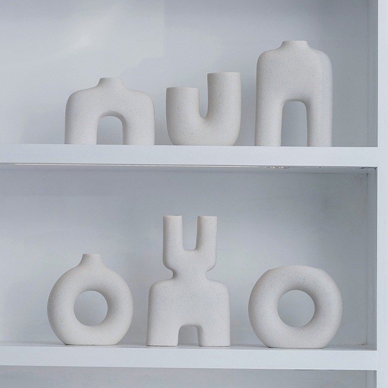 素烧复古家居中古艺术现代装饰侘寂风陶瓷瓶白色器,家居饰品,装饰摆件,淘宝优惠券,粉丝福利购,淘宝优惠卷