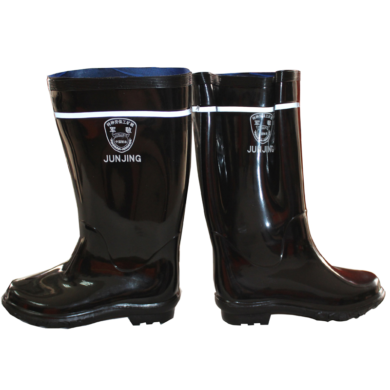 军敬牌工矿靴劳保PVC矿工高筒靴安全煤矿防水防护下井靴
