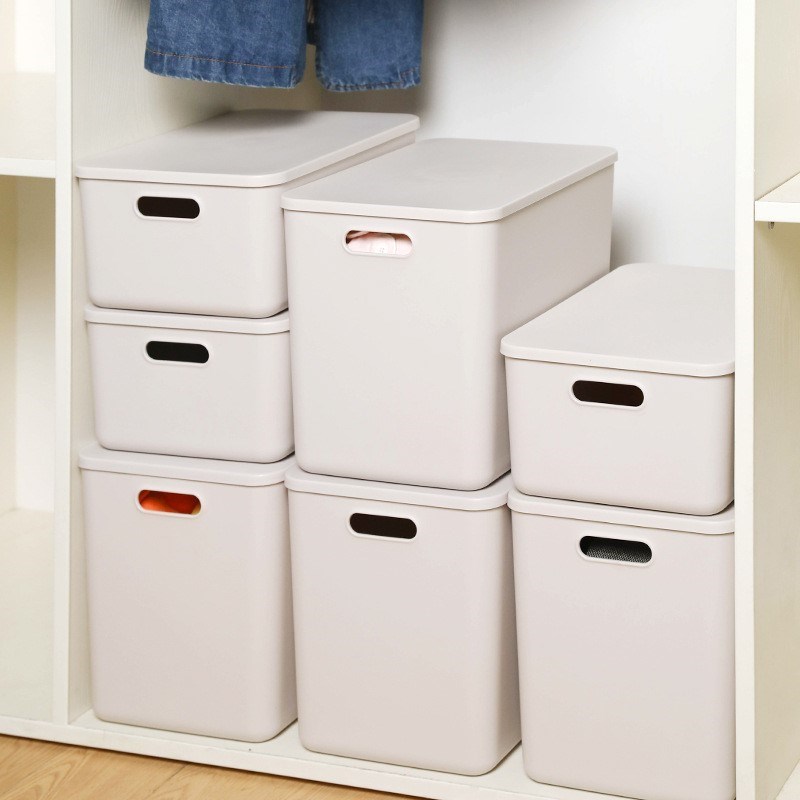卧室长30/37收纳箱宽21/26塑料带盖储杂物服12整理盒高26/25/30cm