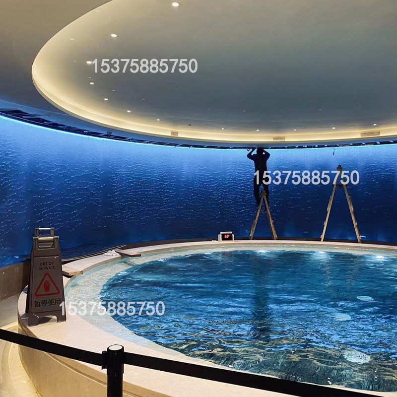 水幕隔断屏风室内流水墙瀑布水帘拉丝水景玻璃喷泉金属网水幕