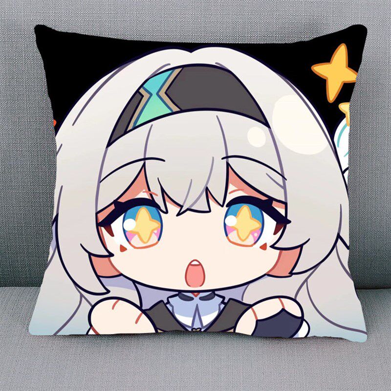 崩坏星穹铁道流萤卡通家用沙发装饰方形抱枕靠枕靠垫学生午睡枕头