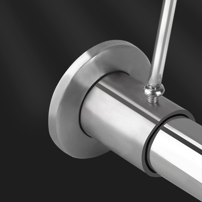 挂衣杆锈钢横杆橱内晾衣杆顶装打孔吊柜衣架固定毛巾杆