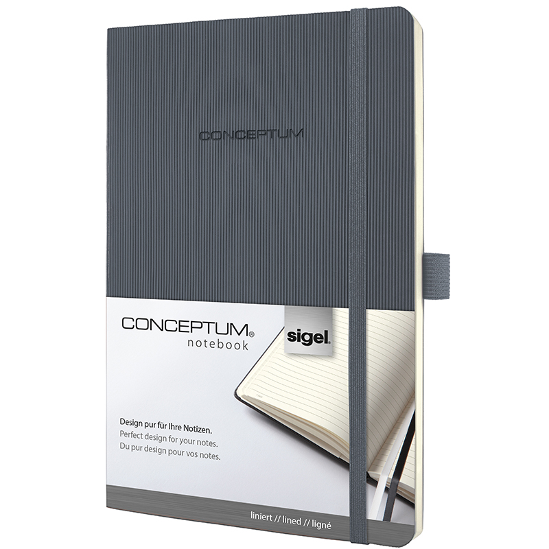 进口sigel CONCEPTUM黑色竖纹软封A5 B5 A4商务会议记录本笔记本