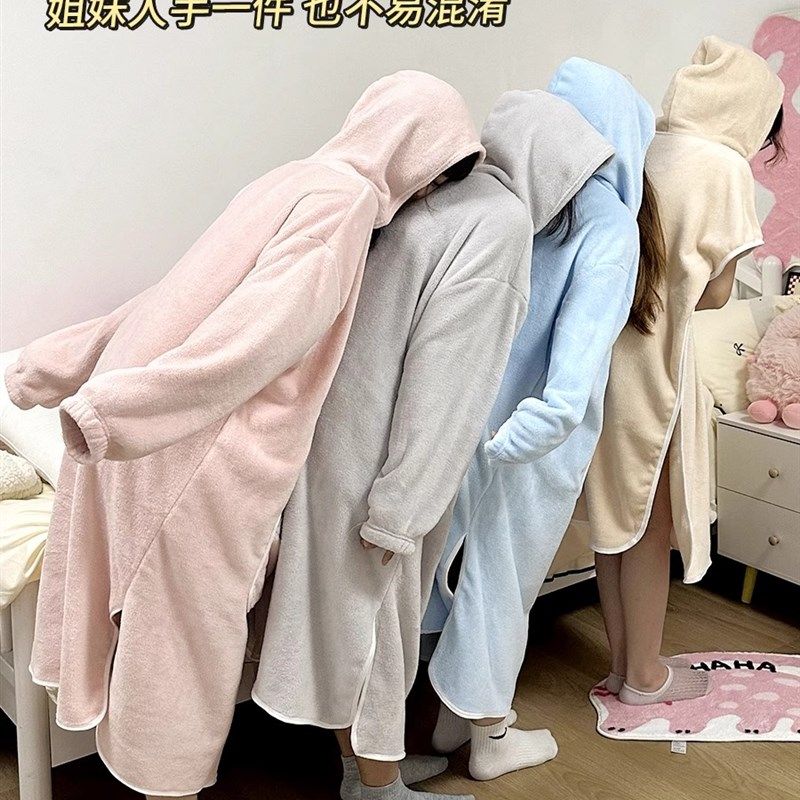 新款浴巾裙穿裹儿童大人秋冬超强吸水干发帽披风斗篷长浴袍,居家布艺,浴巾,淘宝优惠券,粉丝福利购,淘宝优惠卷
