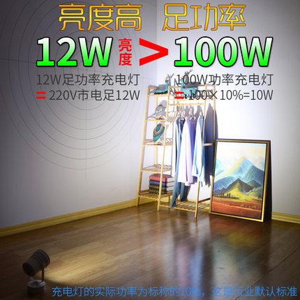 长续航充电灯婚庆高亮度聚光款led式底座地灯