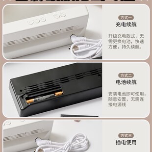 镜面闹钟时间显示器桌面表摆台式智能新款电子数字时钟