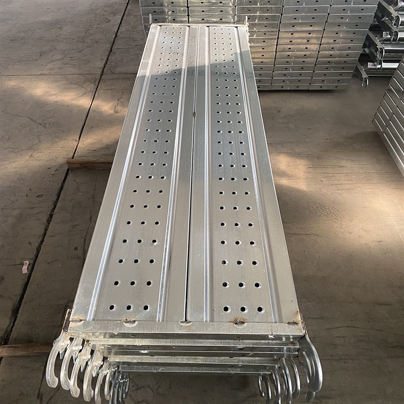脚手架踏板挂钩钢跳板工地跳板脚手架踏板加厚热镀锌跳板走道板子