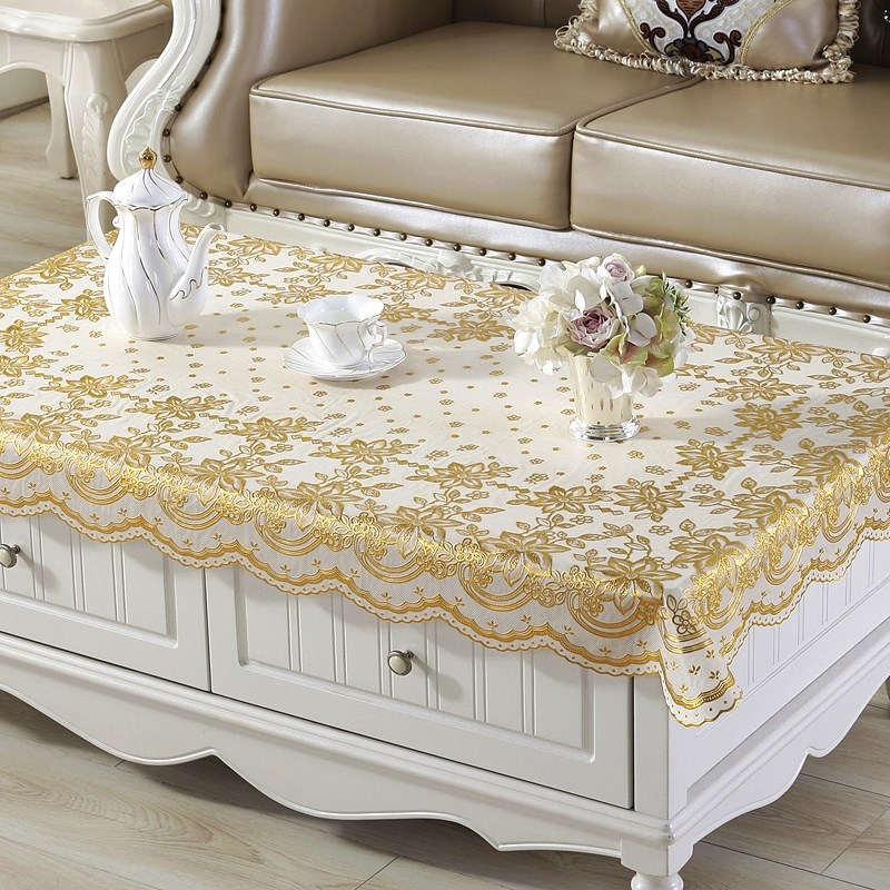 烫金桌布防水防烫防油免洗欧式餐桌台布茶几垫罩客厅家用茶几桌布