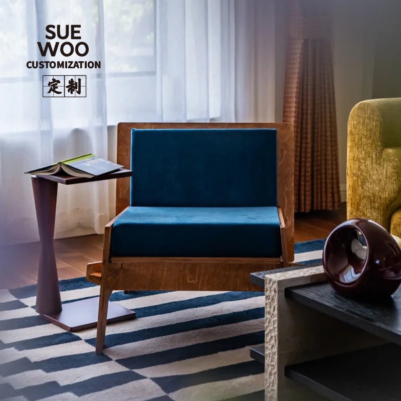 素物手造半躺沙发】小户型家用休闲沙发椅客厅阳台全实木单人椅