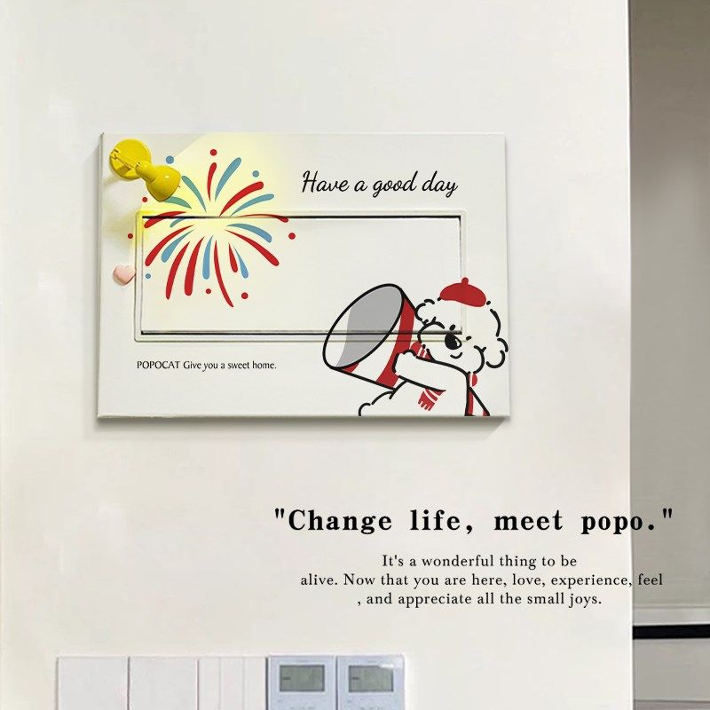 电箱装饰画免打孔红帽小狗电表箱纸爱自粘配电箱盖板遮丑画,家居饰品,现代装饰画,淘宝优惠券,粉丝福利购,淘宝优惠卷