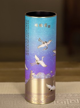 朱炳仁铜瑞鹤呈祥花瓶插花花瓶家居装饰创意花器书桌茶室装饰
