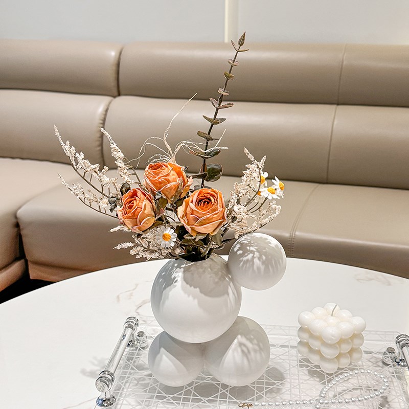 抽象几何不规则艺术水培花瓶干花假花客厅插花陶瓷摆件装饰品摆设
