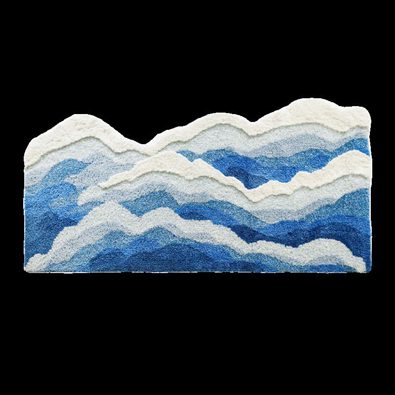 裸脚感!加厚浮雕立体植绒卧室地毯床边毯级感蓝色儿童海浪地垫,居家布艺,床边毯,淘宝优惠券,粉丝福利购,淘宝优惠卷