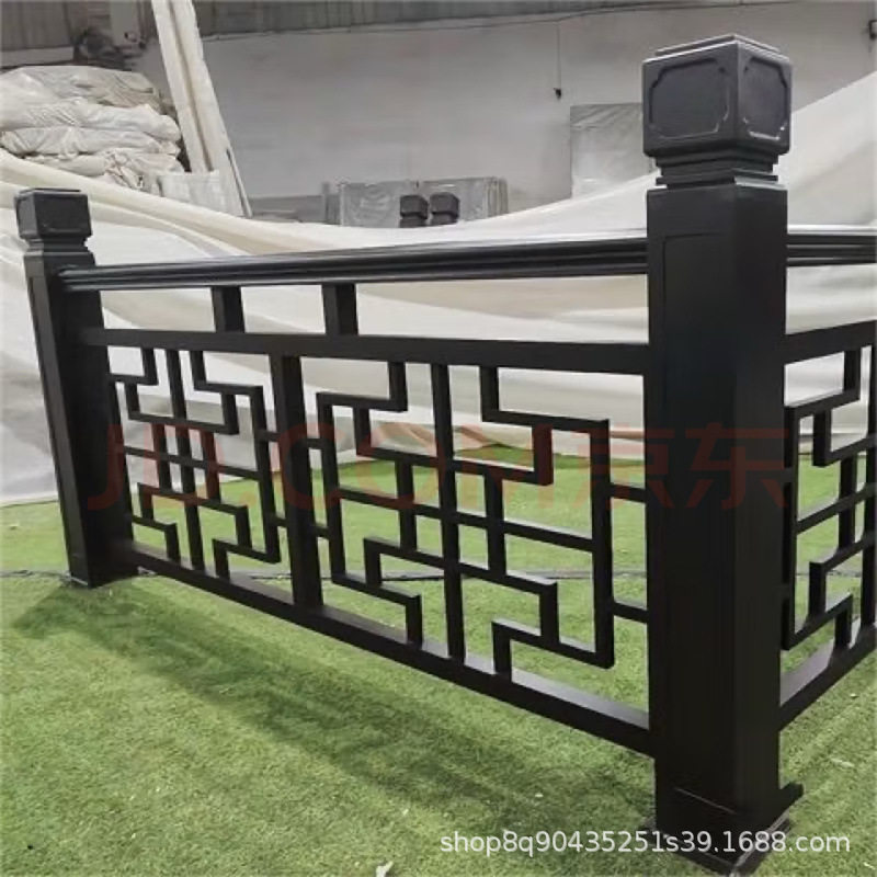 厂家定制新中式铝合金护栏家用阳台别墅庭院小区建筑栏杆铝防护栏