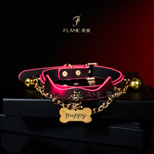 FLAME温变小恶魔choker温感变色铃铛项圈男女puppy铭牌刻字