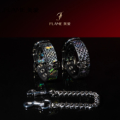 Puppy 蛇皮纹手环女手链手饰亚文化情侣皮革剧本cos粉色手铐道具