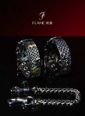 Puppy*蛇皮纹手环女手链手饰亚文化情侣皮革剧本cos粉色手铐道具