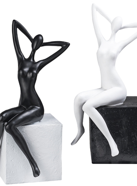 现代简约艺术人物摆件家居客厅酒柜电视柜装饰品创意门店桌面摆设