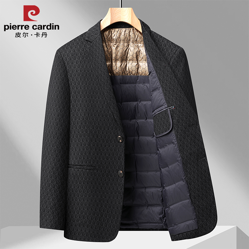 皮尔卡丹西装羽绒服男士