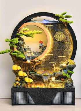 水幕墙庭院装饰别墅鱼池喷泉景观流水客厅隔断假山办公室玄关摆件