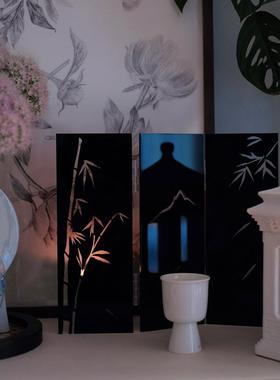 ins亚克力桌面屏风新中式动物燕子摄影道具展厅装饰摆件简约高级