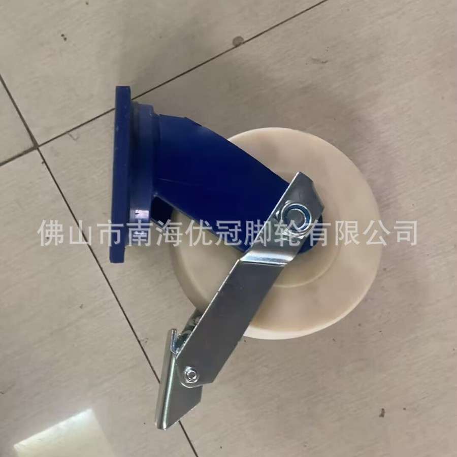脚轮8X3寸超重MC尼龙万向带刹车轮优冠脚轮机械设备轮载重1.5吨轮