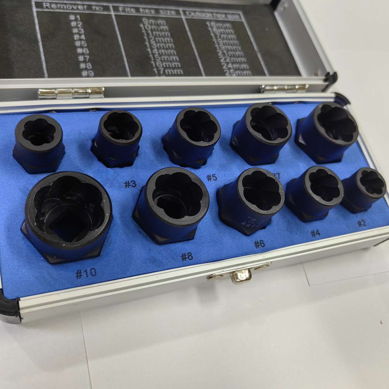 厂家直销10PC高款破损螺母取出器高硬度套头六角螺母破损拆除工具