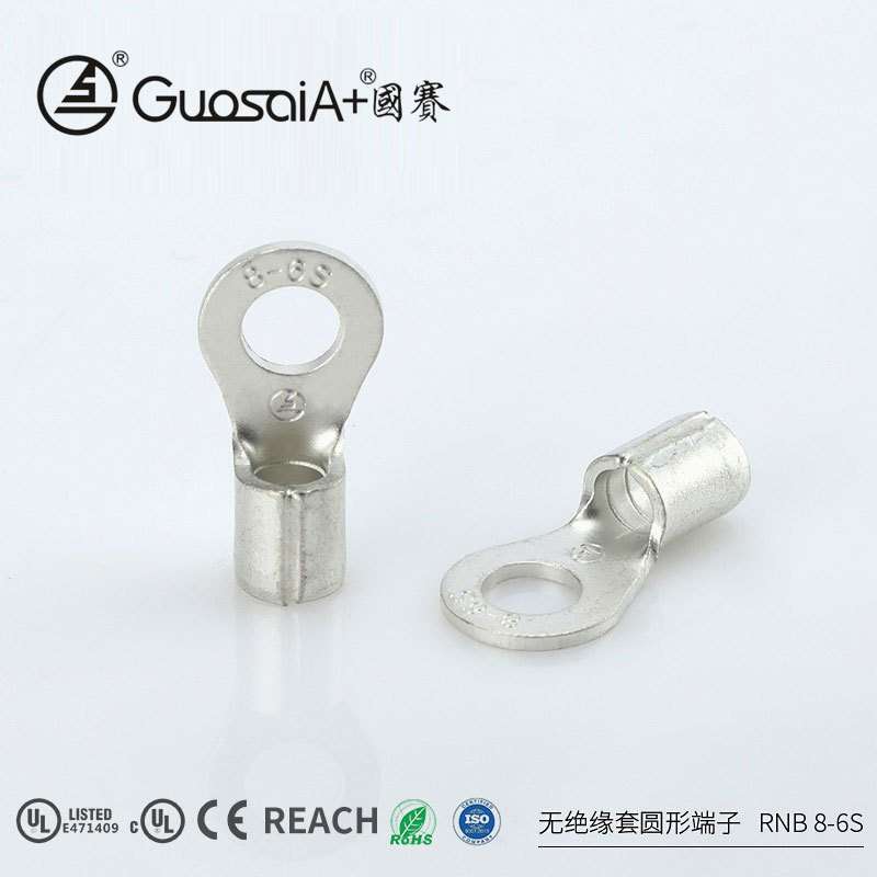 厂家供应RNB8-6S冷压端子铜鼻子接线耳端子无绝缘护套圆形端子