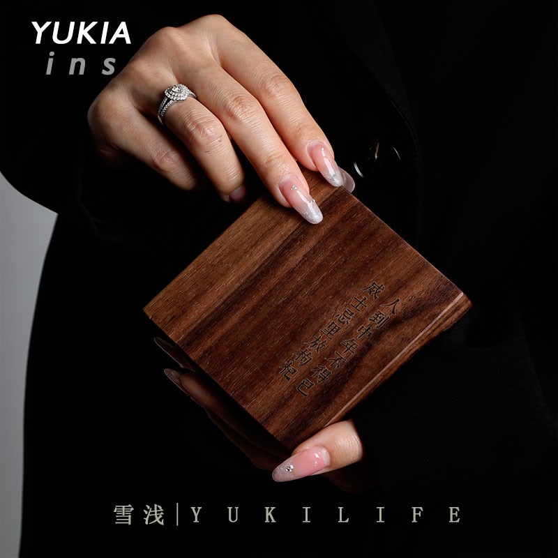 人到中年不得已 威士忌里泡枸杞/轻奢胡桃木实木杯垫酒杯托茶杯托