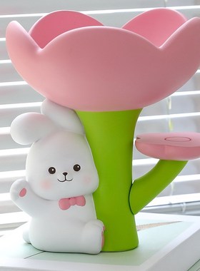 奶油风钥匙收纳摆件戴珍珠耳环托盘客厅玄关家居装饰乔迁礼物