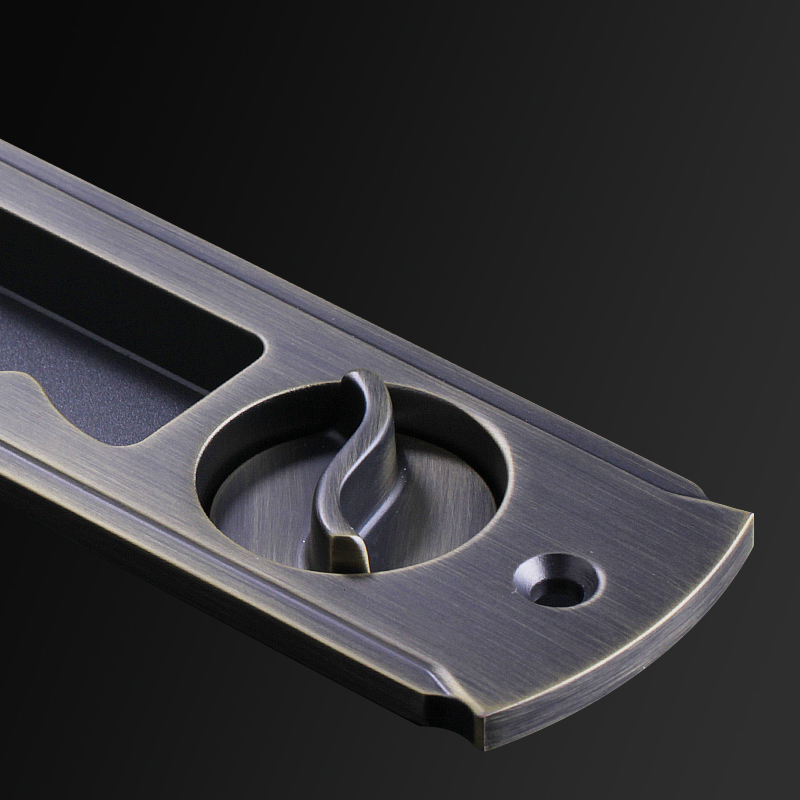 德莱 卫生间移门锁移动钩锁吊趟厨房推拉门锁隐形室内锁具锌合金