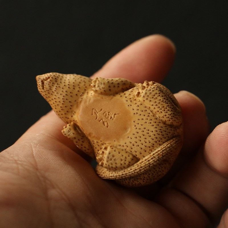 精品名家刘卫强纯手工雕刻生肖小老鼠手把件竹根雕把玩小摆件送礼