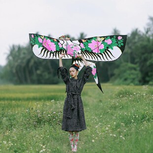 潍坊大号纸鸢风筝大人专用专业级高档沙燕国朝风青花瓷拍照道具