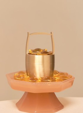 有福桶享 黄铜一桶金摆件 乔迁新家开业工艺装饰布置 创意礼物