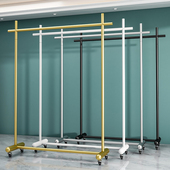 店中岛架网红店面挂衣架轻奢陈列货架带轮 女装 服装 店展示架落地式