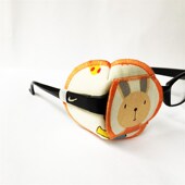 橙色兔子弱视眼罩单眼矫正儿童全遮盖遮眼 手工纯棉轻薄立体卡通