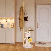 落地衣帽架卧室客厅挂衣架简易挂包家用创意奶油风阳台立式 晾衣架