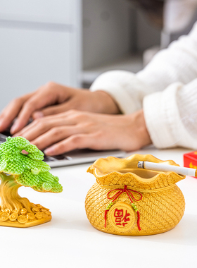 招财聚宝盆摆件客厅酒柜发财树存钱罐聚财装饰品店铺收银开业礼品