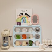 沐上北欧简约杯架铁艺杯子收纳架桌面金属置物架奶油风白色